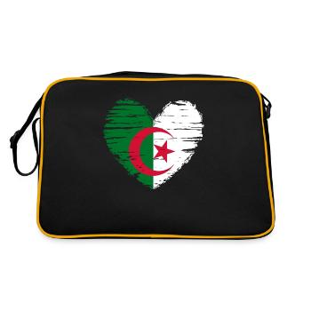 Algérie coeur drapeau blason - Sac Retro - noir/or - Dos