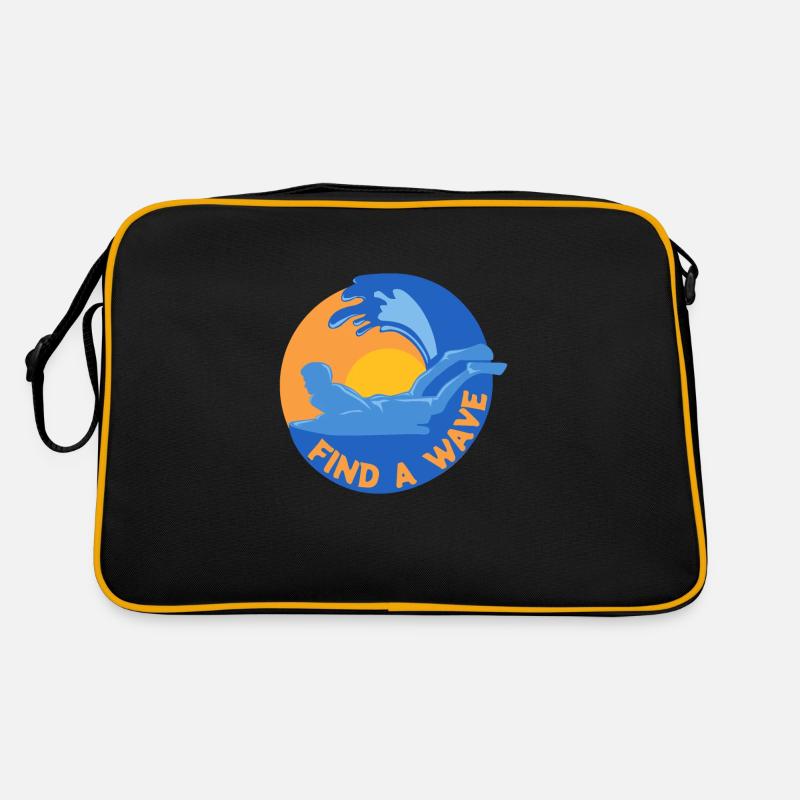 Find a wave Bodysurf Bodyboarding Geschenkidee Retro Tasche