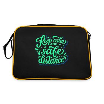 garder calme et une distance sûre! - Sac Retro - noir/or - Dos