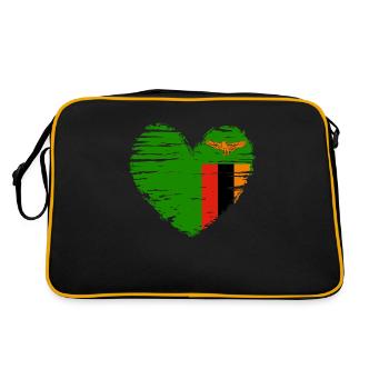 Zambie coeur drapeau blason - Sac Retro - noir/or - Dos