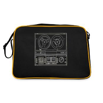 Reel to Reel Vintage Audio Tape Recorder - Retro Bag - black/gold - Back