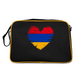 Armenia Heart Flag Flag Coat of Arms - Retro Bag - black/gold - Back