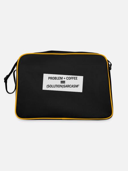 Problem Plus Kaffee - Retro Tasche - Schwarz/Gold - Hinten