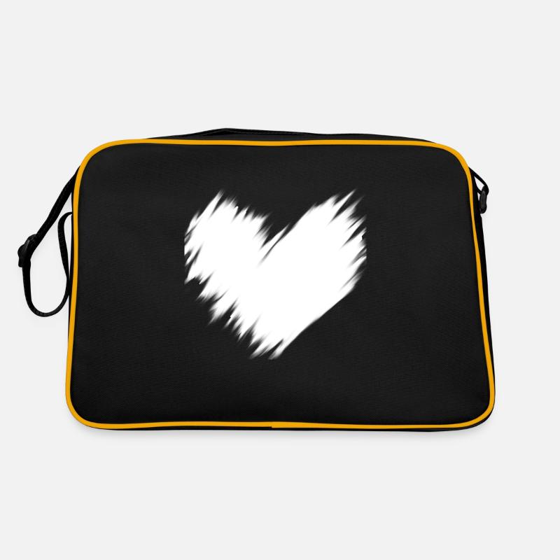 Weißes Herz verschwommen Geschenkidee Retro Tasche