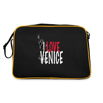 I LOVE VENICE✧✧✧Funny Collection Love "Liberty"✧✧✧ - Sac Retro - noir/or - Dos