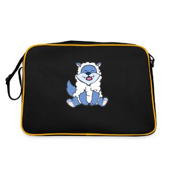 Wolf im Schafspelz Niedliche Tiere Kinder Geschenk - Retro Tasche - Schwarz/Gold - Hinten