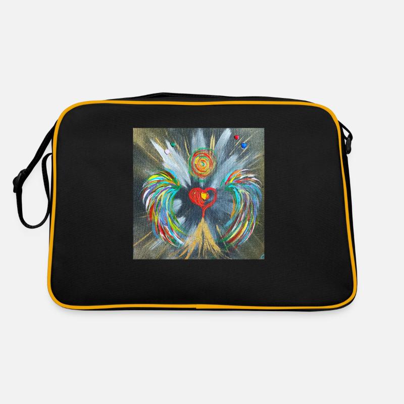 Herzengel des Feuerwerks - Retro Tasche - Schwarz/Gold