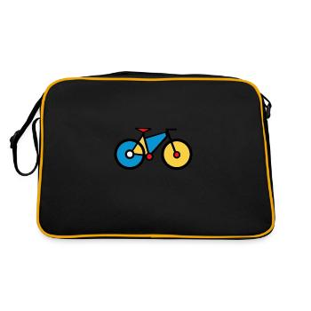 Mondrian Art Bicycle Cycling Math Gift Idea - Retro Bag - black/gold - Back