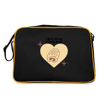 Le coeur chocolatine - Sac Retro - noir/or - Dos