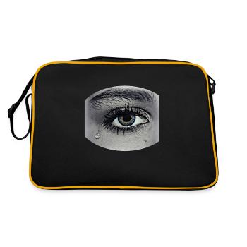 Grief Love Tears Eye Longing Sad - Retro Bag - black/gold - Back