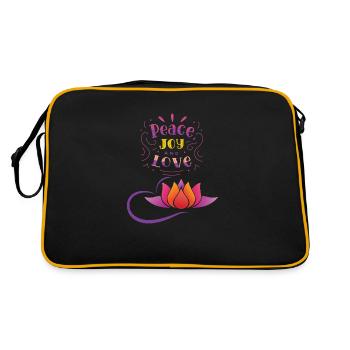 FRIEDEN UND LIEBE - Retro Tasche - Schwarz/Gold - Hinten