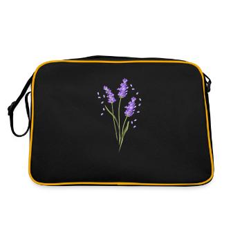 Flower Purple Lavender Summer Flower Gift Idea - Retro Bag - black/gold - Back