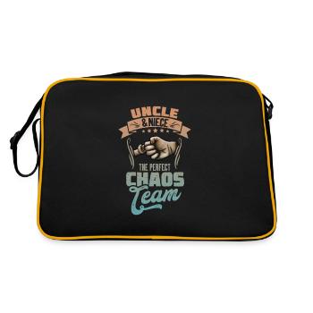 Uncle & niece the perfect chaos team - Retro Bag - black/gold - Back