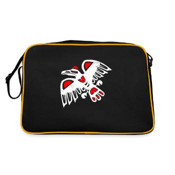 Haida Eagle Icon Funny Gift Idea - Retro Bag - black/gold - Back