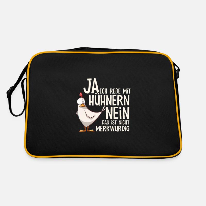 Ja Ich rede mit Hühnern Retro Tasche