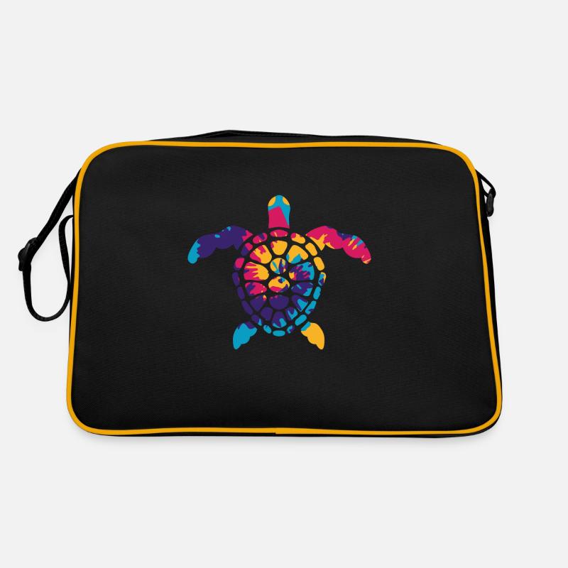 Hawaiian Turtle - Retro Tasche - Schwarz/Gold
