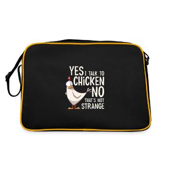 Yes I talk to chickens - Sac Retro - noir/or - Dos