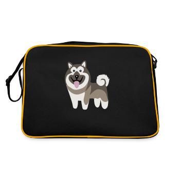Chien mignon, Chien d’orignal norvégien - Sac Retro - noir/or - Dos