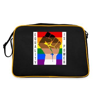 Gleichstellung LGBT BLM - Retro Tasche - Schwarz/Gold - Hinten