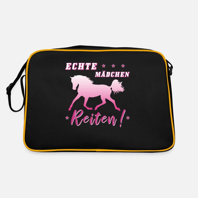 Echte Mädchen Reiten Pferde Reiterin Geschenk Retro Tasche