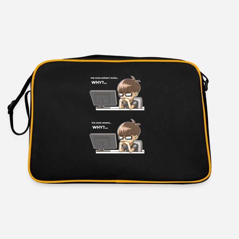 Lustiger Programmiercode funktioniert warum Retro Tasche