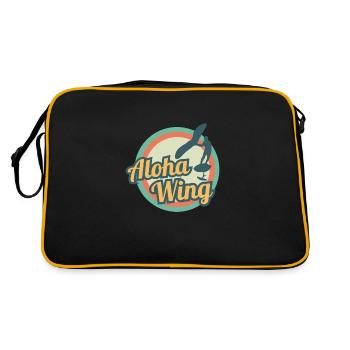 Wing Foiling Aloha Wing Wingsurf Hawaii Geschenk - Retro Tasche - Schwarz/Gold - Hinten