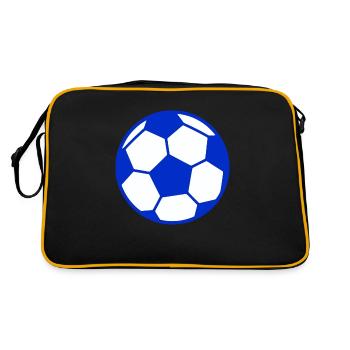Ballon de foot bleu blanc - Sac Retro - noir/or - Dos