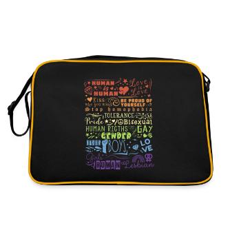 LGBT Love is love Human Tolerance Pride Gender - Retro Tasche - Schwarz/Gold - Hinten
