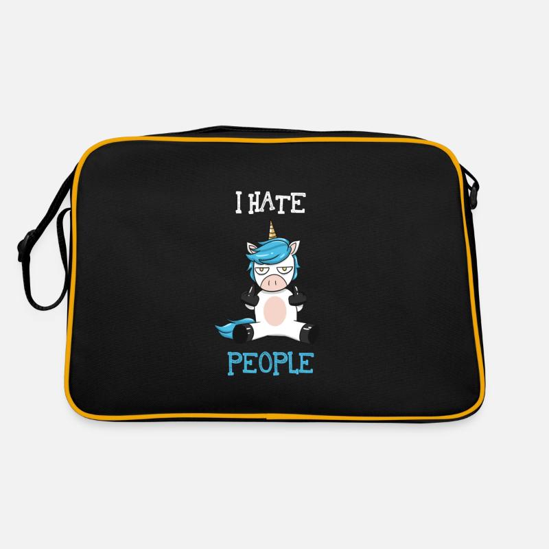 I hate people Retro Tasche