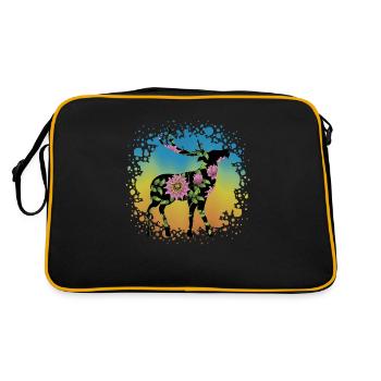 Hirsch - Retro Tasche - Schwarz/Gold - Hinten