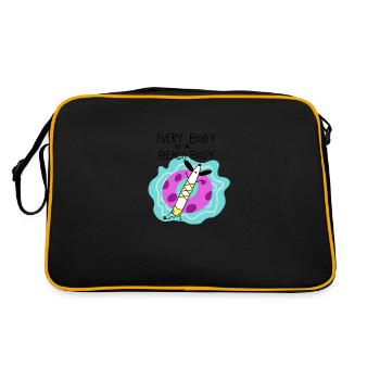 DACKEL DACHSHUND TECKEL DACKELLIEBE DAGGEL - Retro Tasche - Schwarz/Gold - Hinten