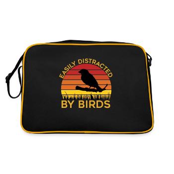 Facilement distrait par les oiseaux - Sac Retro - noir/or - Dos