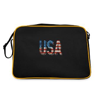 USA - Retro Tasche - Schwarz/Gold - Hinten