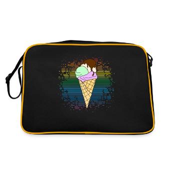 Eis - Retro Tasche - Schwarz/Gold - Hinten