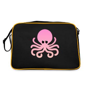 Sunrise Rose Orange Ombre Octopus - Sac Retro - noir/or - Dos