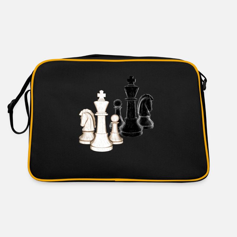 Échecs, pièces d’échecs, blanc, noir Sac Retro