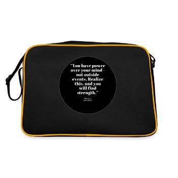 Marcus Aurelius Zitat - Retro Tasche - Schwarz/Gold - Hinten