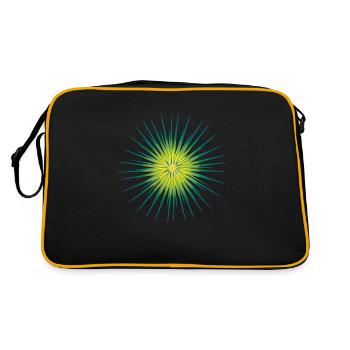 Bleu Vert Jaune Dahlia Ombre Oursin - Sac Retro - noir/or - Dos