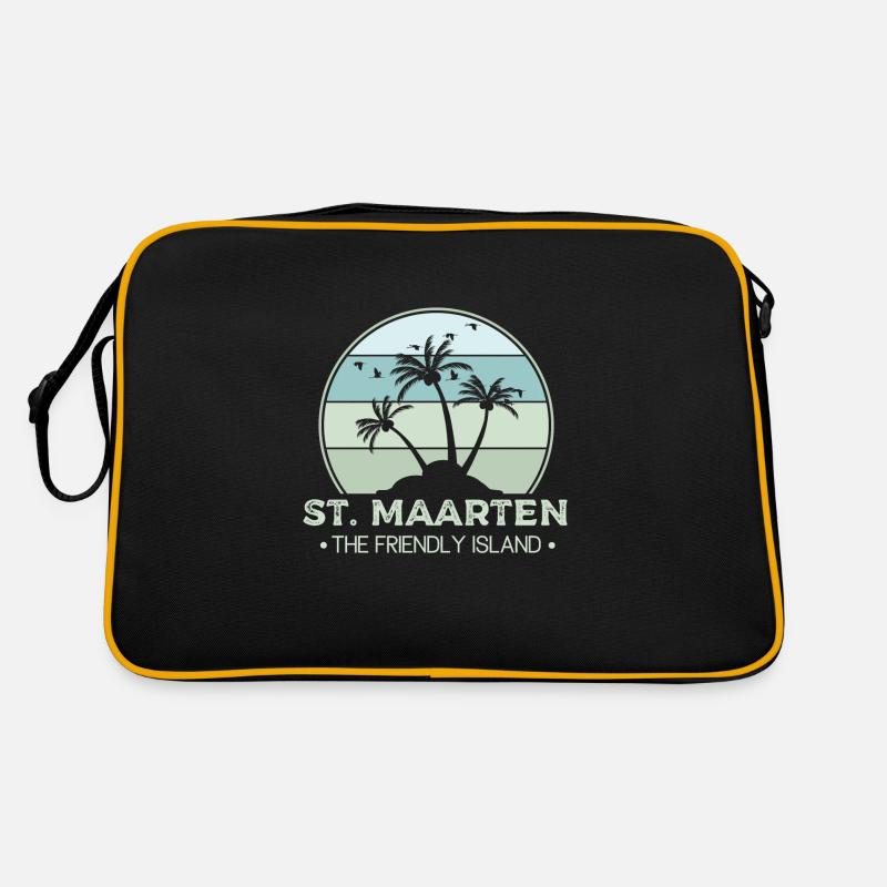 Sint Maarten L’île amicale - Sac Retro - noir/or