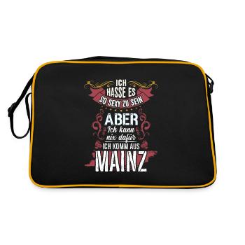 Ich hasse es so sexy zu sein #Mainz - Retro Tasche - Schwarz/Gold - Hinten