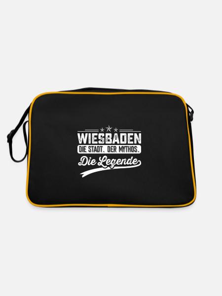 Wiesbaden die Stadt der Mythos die Legende - Retro Tasche - Schwarz/Gold