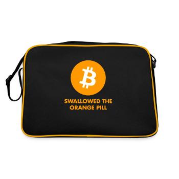 Swallowd the orange pill orange - Retro Bag - black/gold - Back