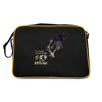 Schlittschuh - Retro Tasche - Schwarz/Gold - Hinten