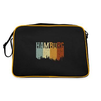 Hamburg Hamburger - Retro Tasche - Schwarz/Gold - Hinten
