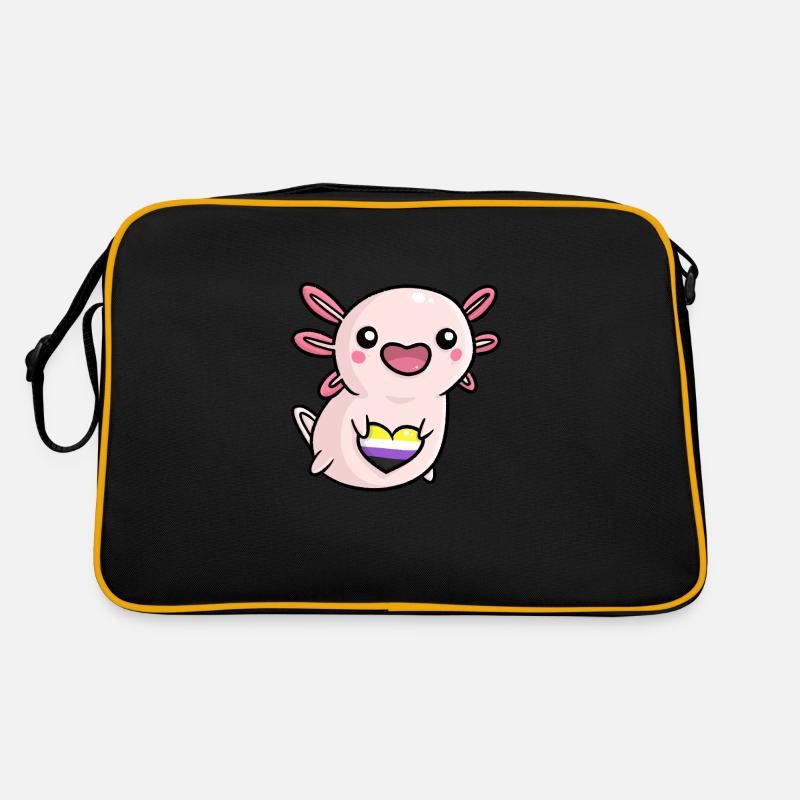Doux Axolotl Nonbinary Queer Drapeau Drapeau LGBTQ Sac Retro