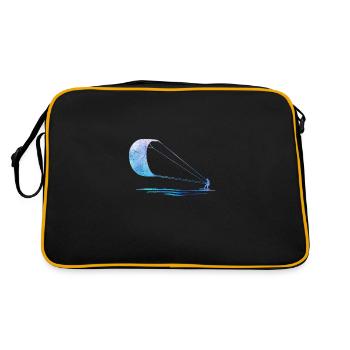 Double Exposure Kite Surfing Kite Surfer Geschenk - Retro Tasche - Schwarz/Gold - Hinten