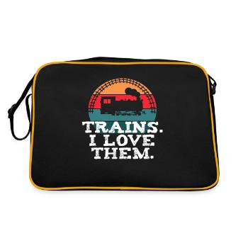Trains. I Love Them - Sac Retro - noir/or - Dos