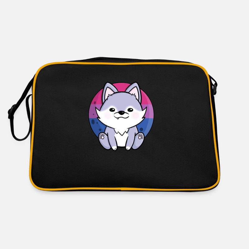 Cute Wolf Dog Bisexual Bi Flag FLAG LGBTQ Retro Bag