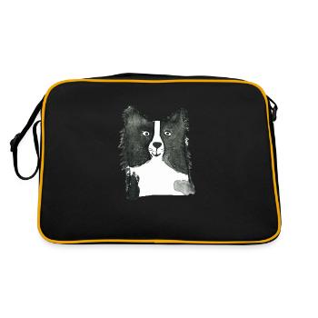 Border Collie - Retro Bag - black/gold - Back
