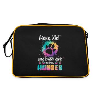 Monde coloré grâce à mon chien - Sac Retro - noir/or - Dos